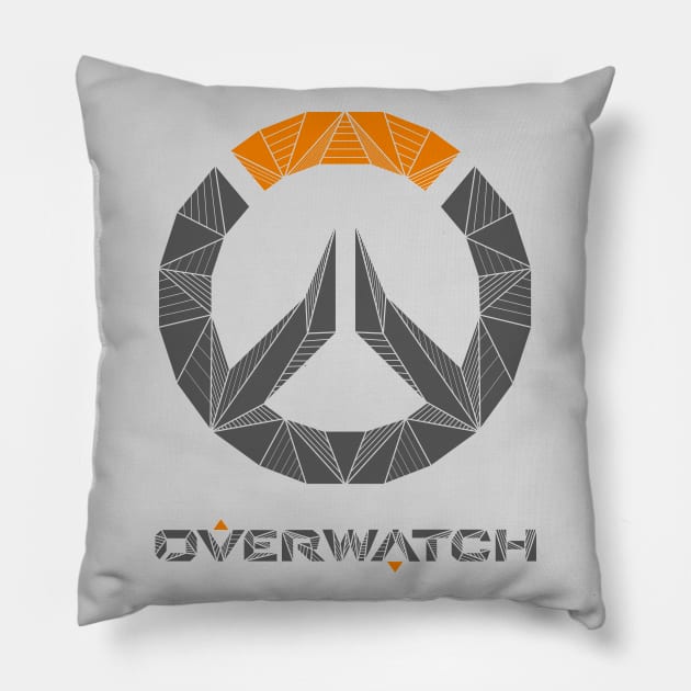 Overwatch Geometric Logo Throw Pillow Official Overwatch Merch