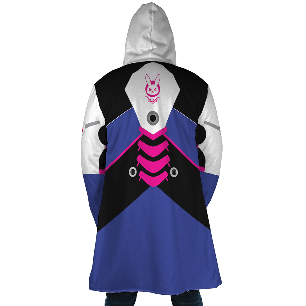 D Va Overwatch AOP Hooded Cloak Coat BACK Mockup - Overwatch Shop