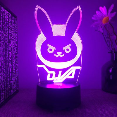 Game Hero Overwatch Ow Dva 3d Led Lamp For Bedroom Luces 07