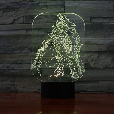 Game Hero Overwatch Ow Dva 3d Led Lamp For Bedroom Luces 06Reaper