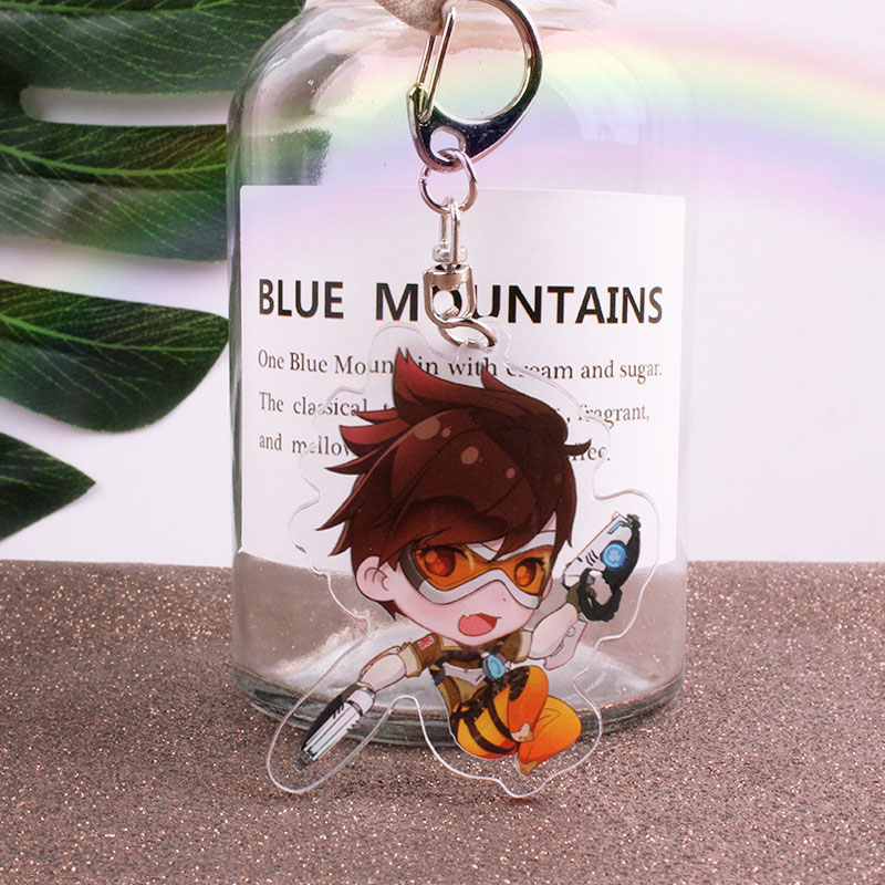 Game Overwatch Cosplay D VA Mei Genji Hanzo Keychain Cartoon Figure Acrylic Pendant Keyring 4 - Overwatch Shop