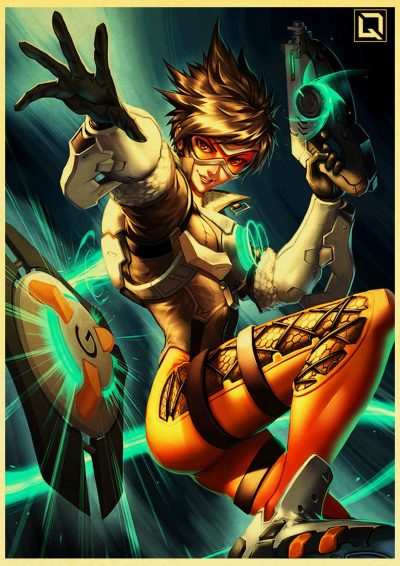 Game Poster Tracer Overwatch retro posters kraft wall