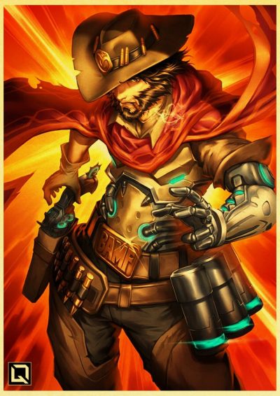 Game Best Selling Poster Overwatch retro Best Selling Posters kraft wall
