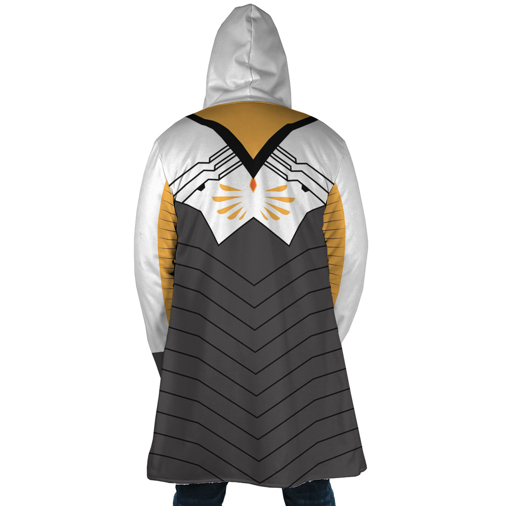 Mercy Overwatch AOP Hooded Cloak Coat BACK Mockup - Overwatch Shop
