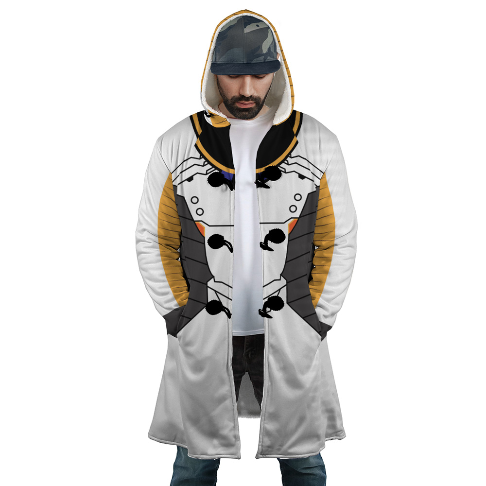 Mercy Overwatch AOP Hooded Cloak Coat FRONT Mockup - Overwatch Shop