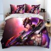 OW Overwatch Game Gamer DVA Comforter Bedding Set Duvet Cover Bed Set Quilt Cover Pillowcase King - Overwatch Shop
