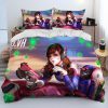 OW Overwatch Game Gamer DVA Comforter Bedding Set Duvet Cover Bed Set Quilt Cover Pillowcase King 20 - Overwatch Shop