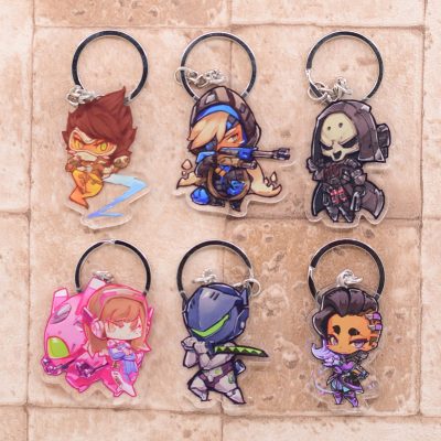 Overwatch Keychain Clear Acrylic Key Chain Figure Toy