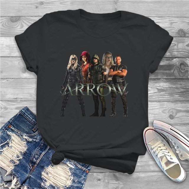 Funny Team Arrow T Shirt for Women Round Neck T Shirts Overwatch Game Short Sleeve - Overwatch Shop