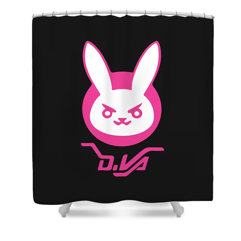 Dva Bunny Logo Overwatch Shower Curtain